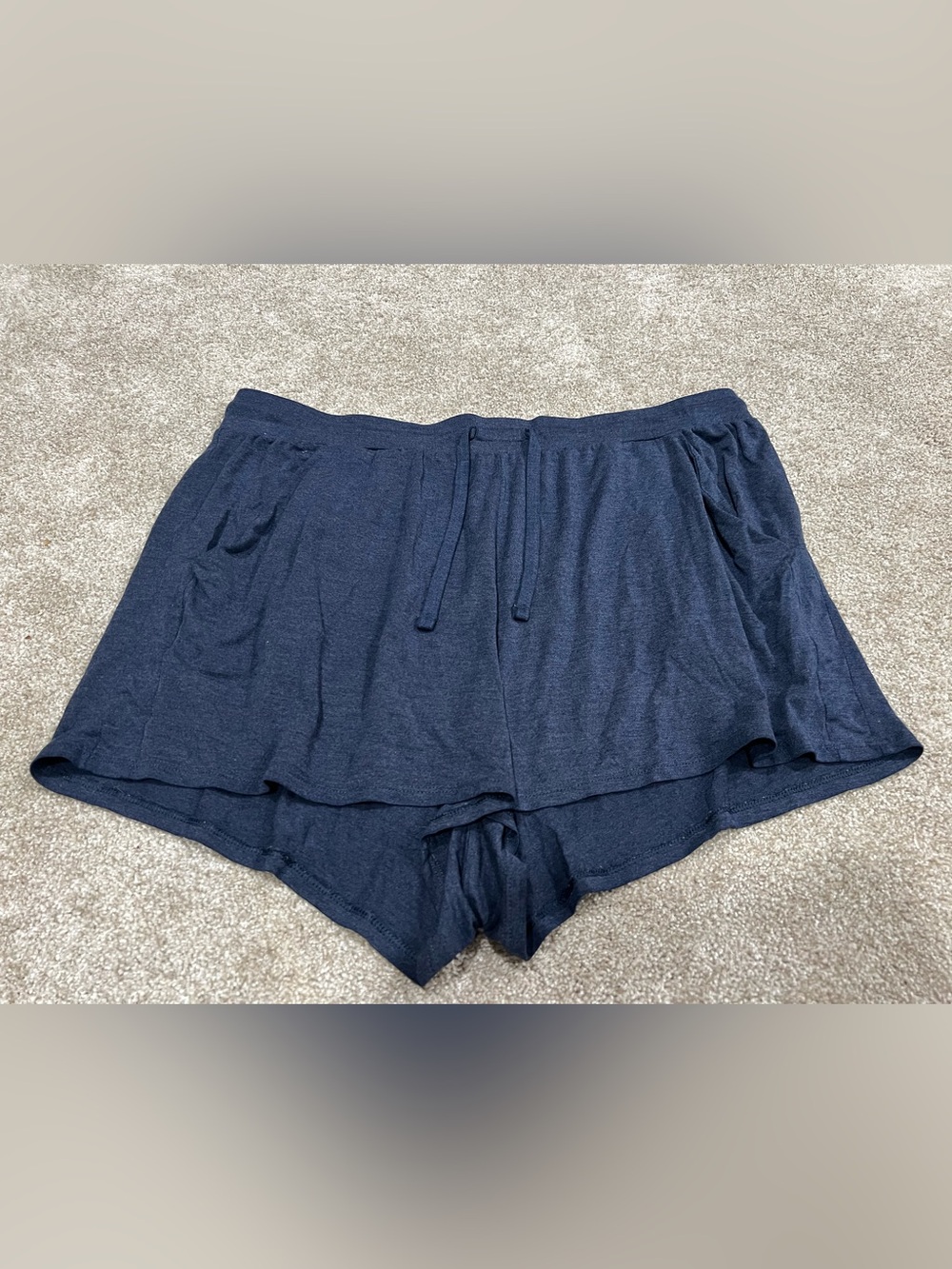 Women’s Tommy John Drawstring Layered Knit Shorts - Navy